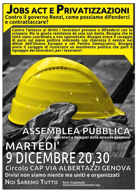 ASSEMBLEA PUBBLICA MARTEDI� 9 DICEMBRE ORE 20.30GENOVA CAP VIA ALBERTAZZI