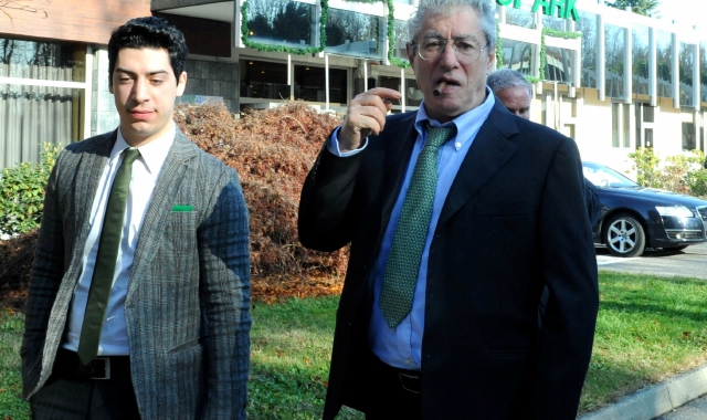 Umberto Bossi con il figlio Renzo (Archivio)