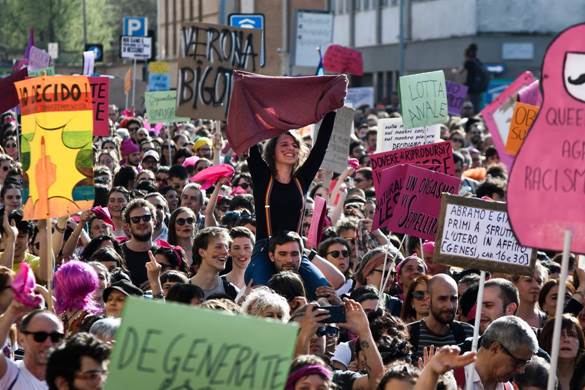 La manifestazione di ieri a Verona contro il Congresso delle famiglie