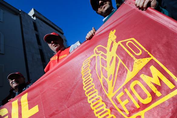 Uno sciopero della Fiom 