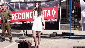 Olena Semenyaka, la segretaria internazionale dell'ala politica di Azov, il Corpo Nazionale