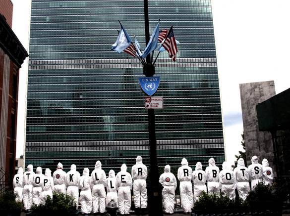 Manifestazione della rete Stop Killer Robots