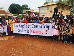 Crise en Ukraine : manifestation de soutien � la Russie en RCA